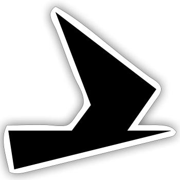 Schwertzugvogel - Sticker Größe S (10 x 10 cm) - Mattweiß - Vorne