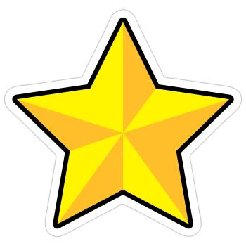 3D Stern - Sticker Größe S (10 x 10 cm) - Mattweiß - Vorne