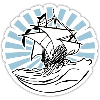 Schiff 2C Farbwechsel - Sticker Größe S (10 x 10 cm) - Mattweiß - Vorne