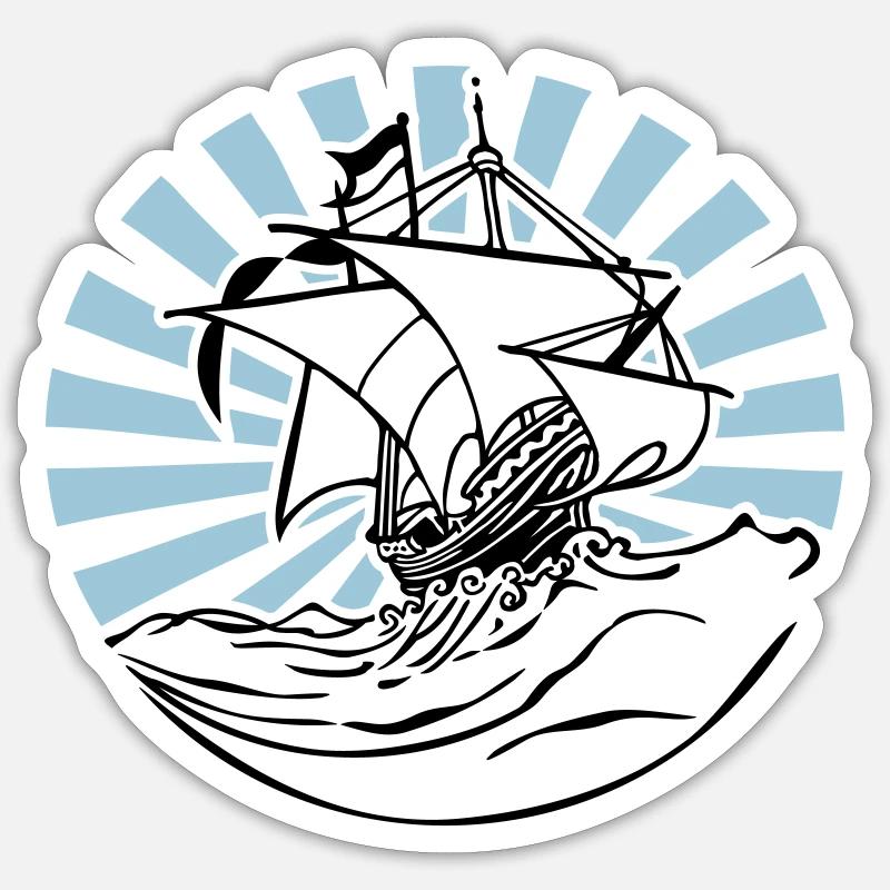 Schiff 2C Farbwechsel - Sticker Größe S (10 x 10 cm) - Mattweiß