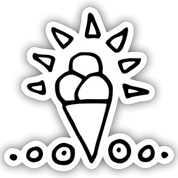 Eis - Sticker Größe S (10 x 10 cm) - Mattweiß - Vorne