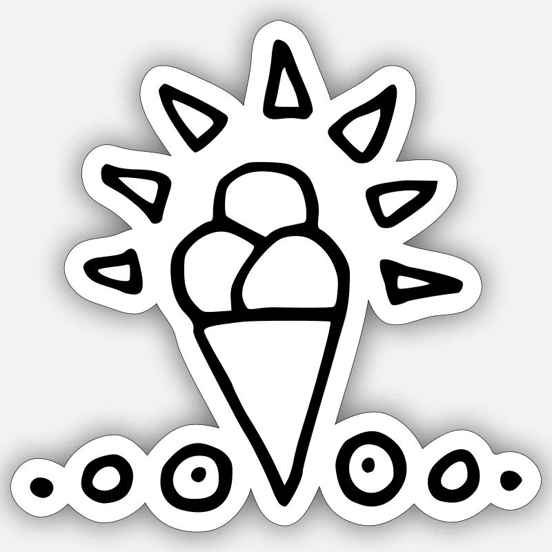 Eis - Sticker Größe S (10 x 10 cm) - Mattweiß