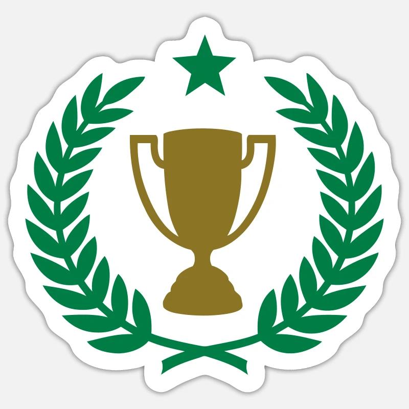 Laurel wreath (Cup) 01 - Sticker size S (10 x 10 cm) - white matte