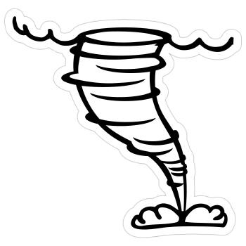 Tornado - Sticker Größe S (10 x 10 cm) - Mattweiß - Vorne