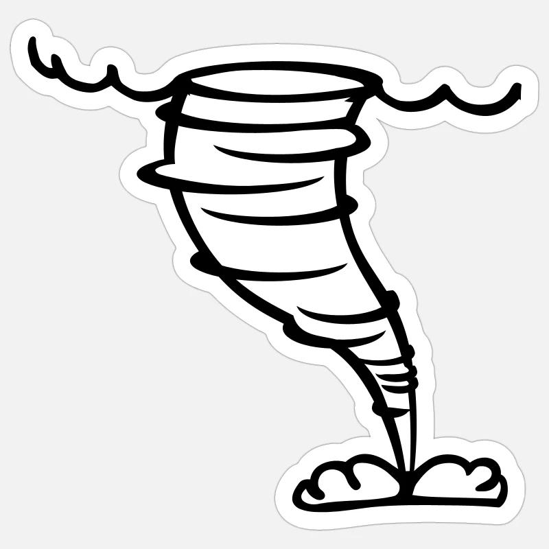 Tornado - Sticker Größe S (10 x 10 cm) - Mattweiß