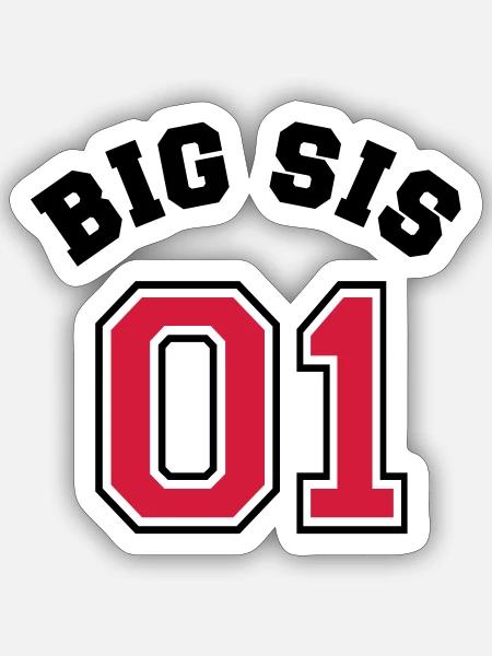 Big Sis 01 - Big Sister - Sticker Größe S (10 x 10 cm) - Mattweiß