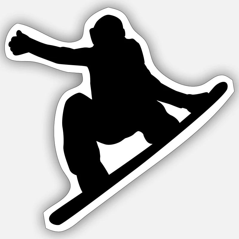Snowboard - Sticker taille S (10 x 10 cm) - blanc mat