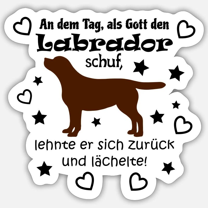 Gott schuf Labrador (braun) Sticker Größe S (10 x 10 cm)