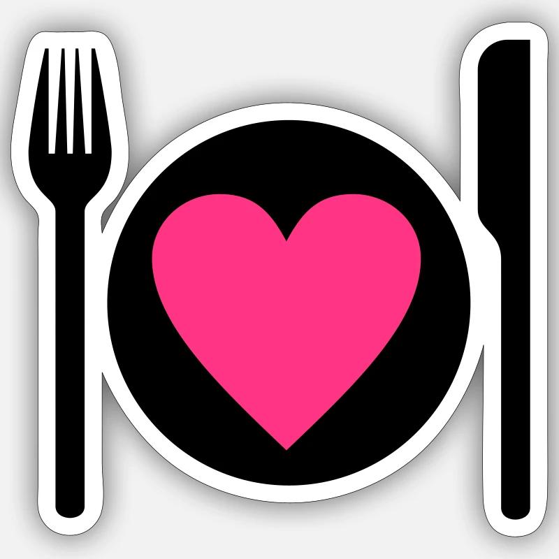 manger - Sticker taille S (10 x 10 cm) - blanc mat