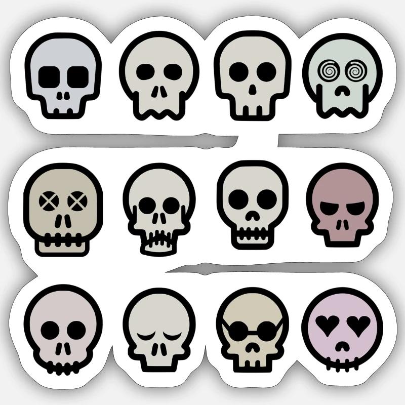 skulls Sticker size S (10 x 10 cm)