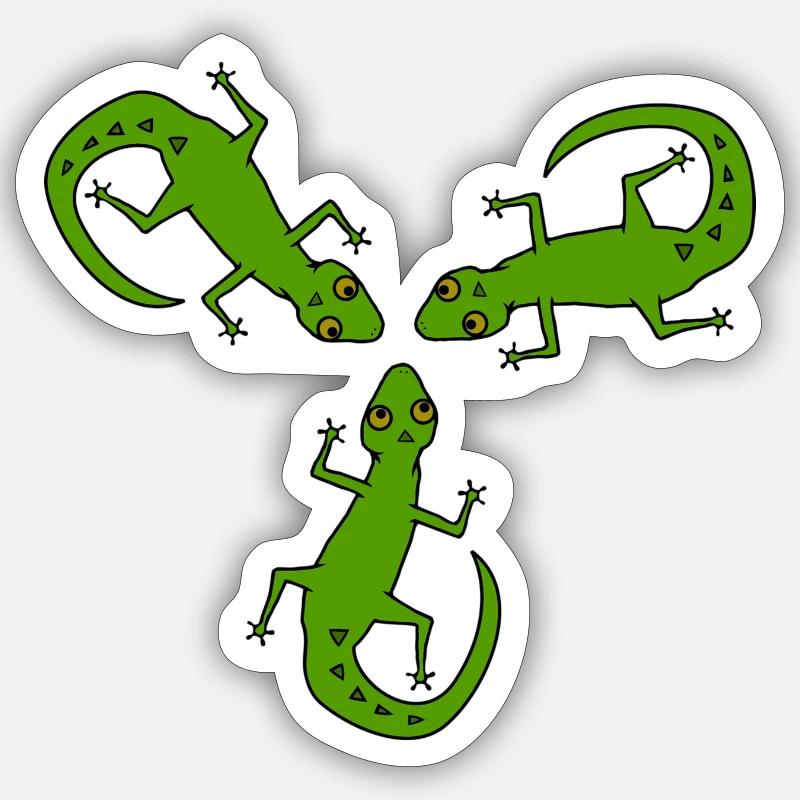 Eidechsen - Sticker Größe S (10 x 10 cm) - Mattweiß