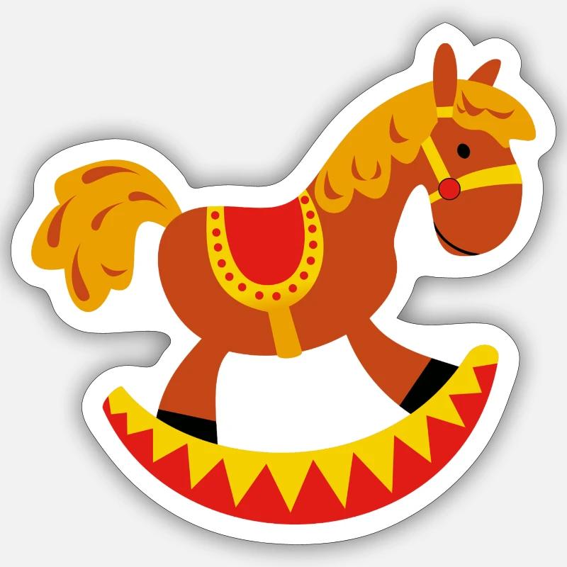 cheval à bascule Sticker taille S (10 x 10 cm)