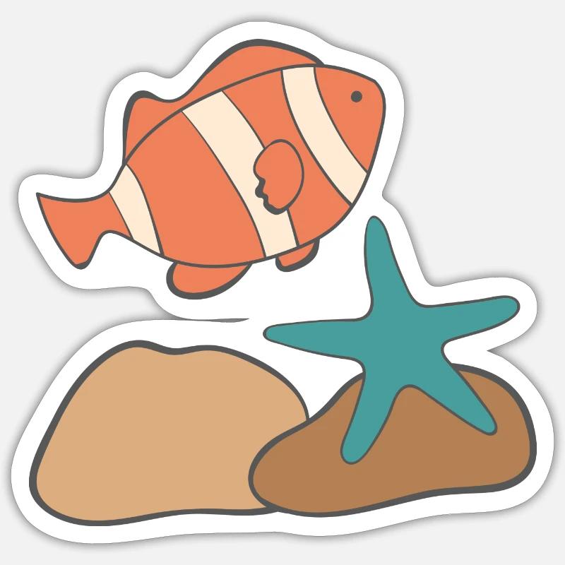 under water - Sticker size S (10 x 10 cm) - white matte