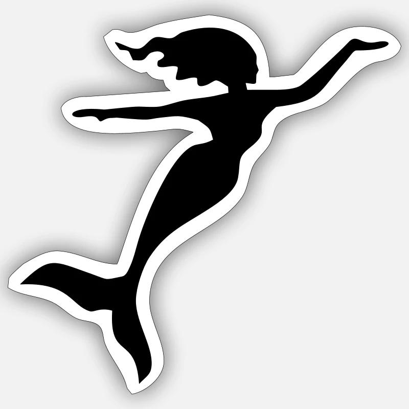 Meerjungfrau - Sticker Größe S (10 x 10 cm) - Mattweiß