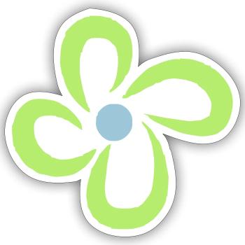 flower - Sticker size S (10 x 10 cm) - white matte - Front