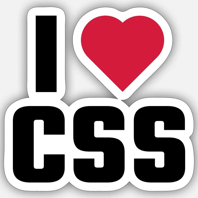 I Love CSS - Sticker size S (10 x 10 cm) - white matte