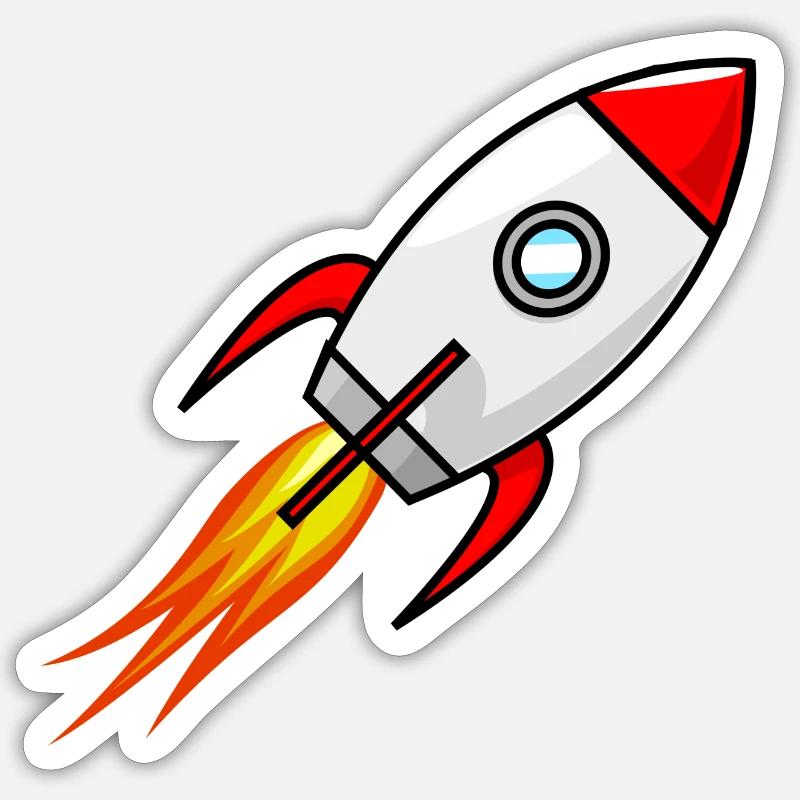 rakete rocket space shuttle ufo raumschiff mond Sticker Größe S (10 x 10 cm)