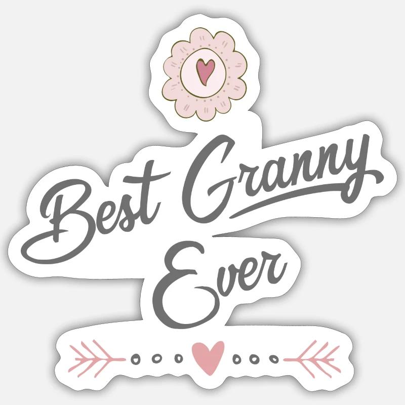 mamie - Sticker taille S (10 x 10 cm) - blanc mat