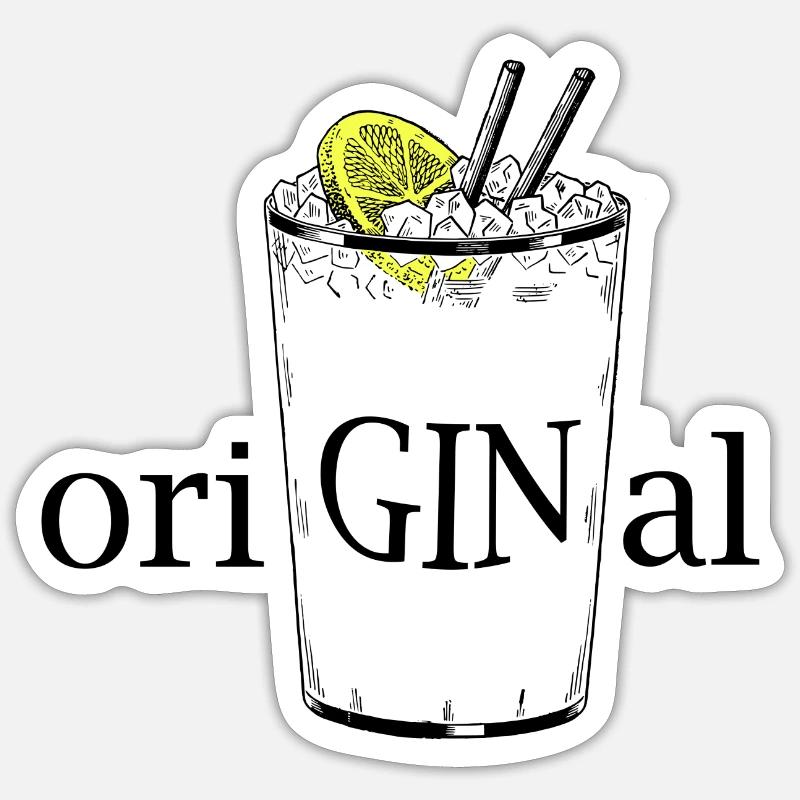 oriGINal (tonique GIN) - Sticker taille S (10 x 10 cm) - blanc mat