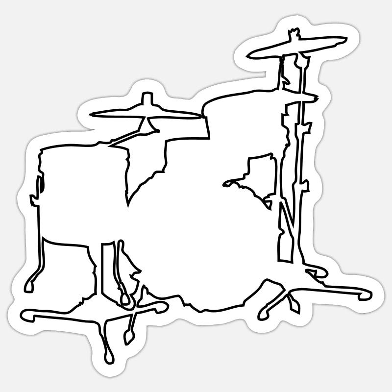 Batteries Silhouette - Sticker taille S (10 x 10 cm) - blanc mat