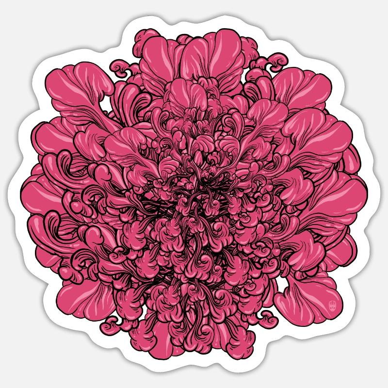 Rosa Blume Sticker Größe S (10 x 10 cm)