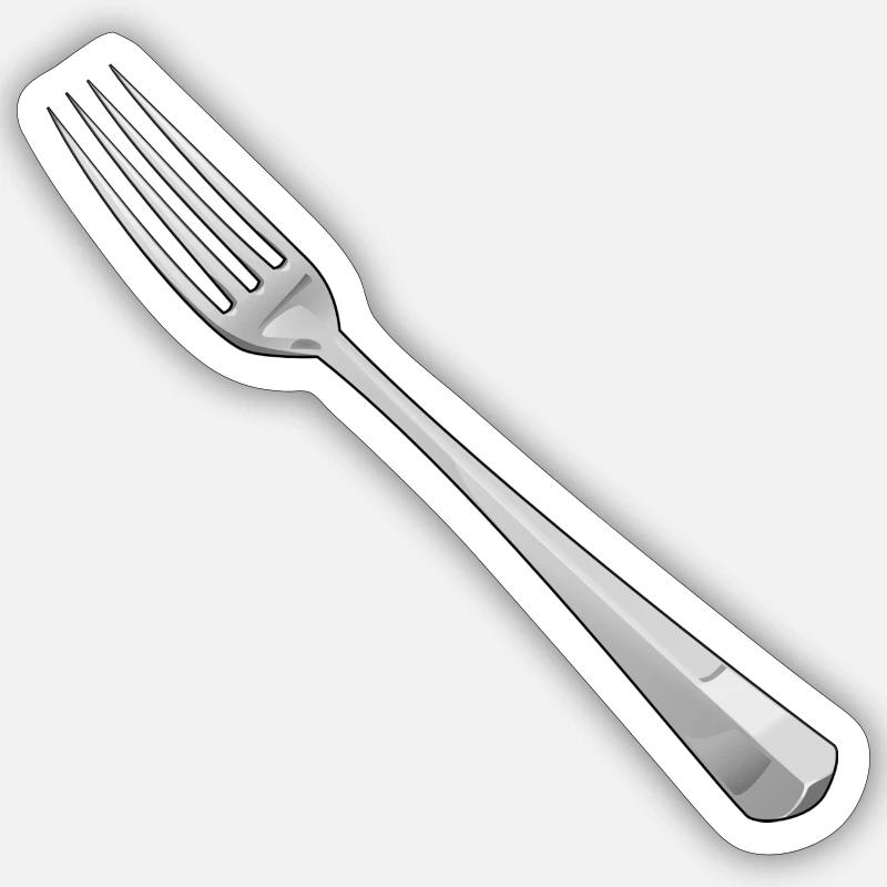 fork - Sticker size S (10 x 10 cm) - white matte