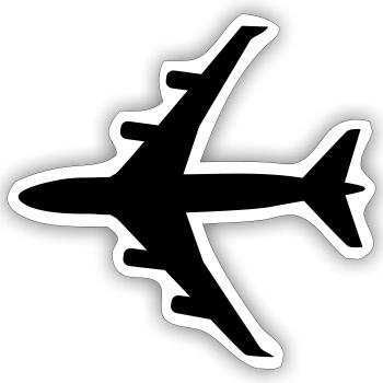 Flugzeug - Sticker Größe S (10 x 10 cm) - Mattweiß - Vorne
