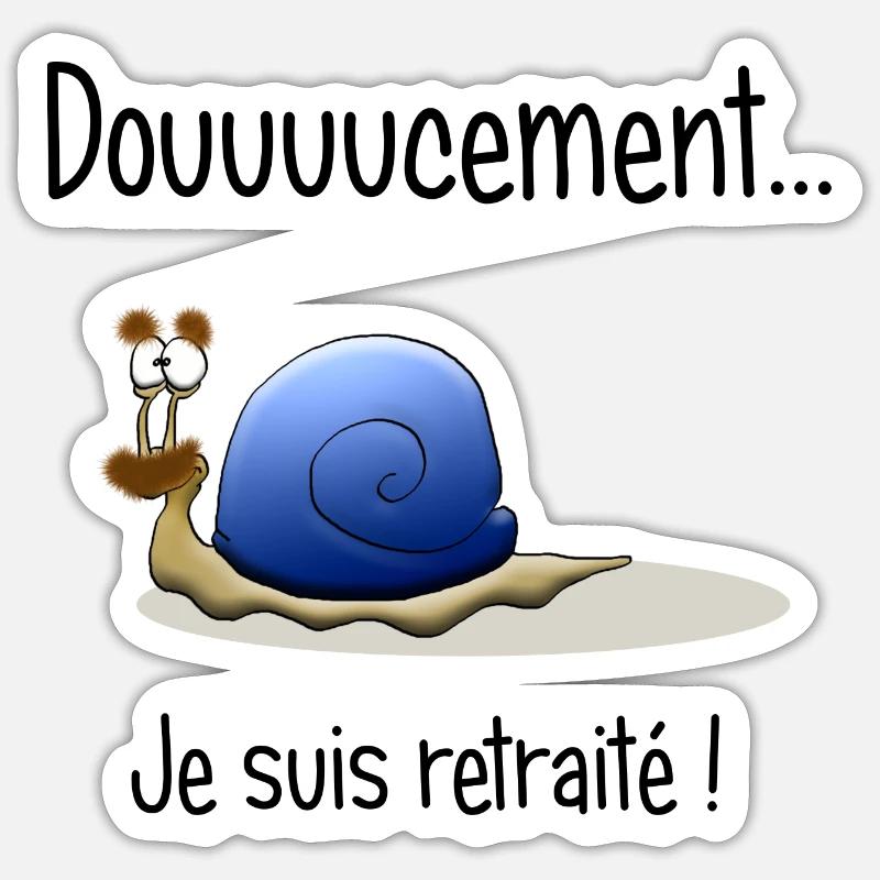 doucement - Sticker taille S (10 x 10 cm) - blanc mat