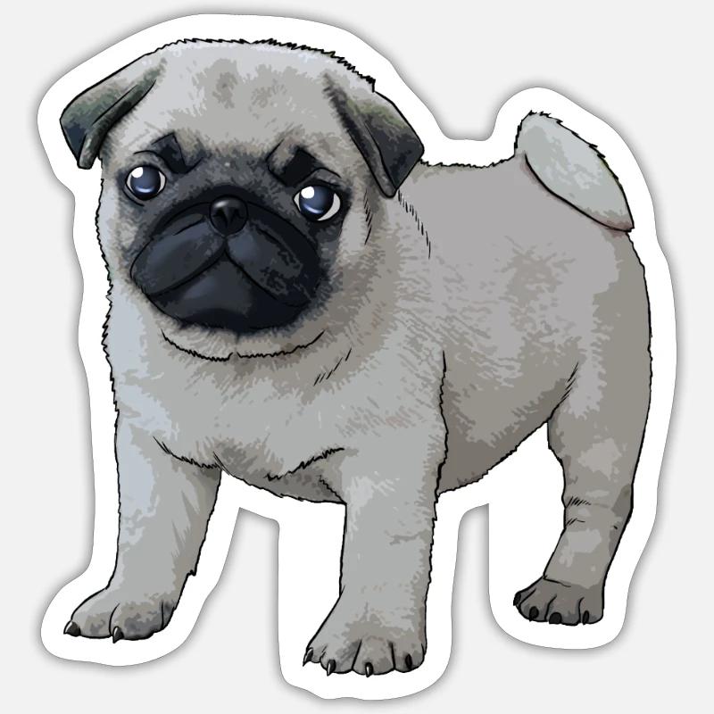 Comic Mops - Sticker Größe S (10 x 10 cm) - Mattweiß