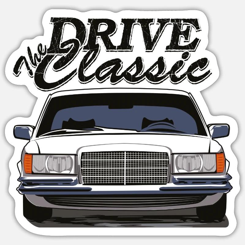 W116 conduire le classique - Sticker taille S (10 x 10 cm) - blanc mat