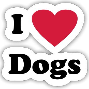 I love Dogs - Sticker size S (10 x 10 cm) - white matte - Front
