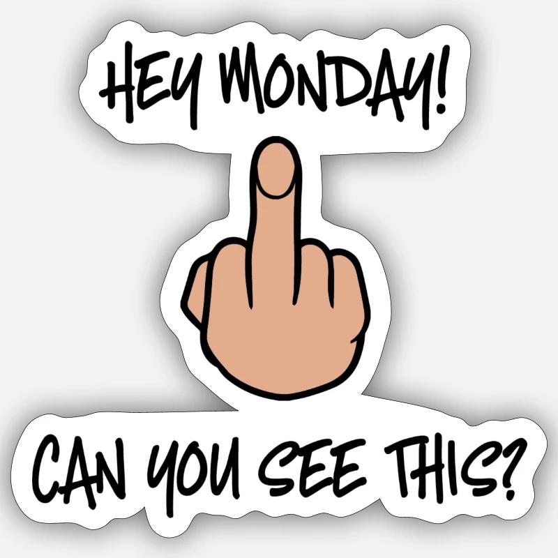 Lundi - Sticker taille S (10 x 10 cm) - blanc mat
