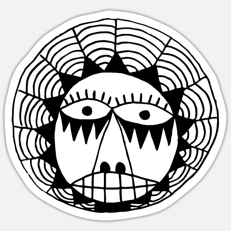 Die runde Maske - Sticker Größe S (10 x 10 cm) - Mattweiß