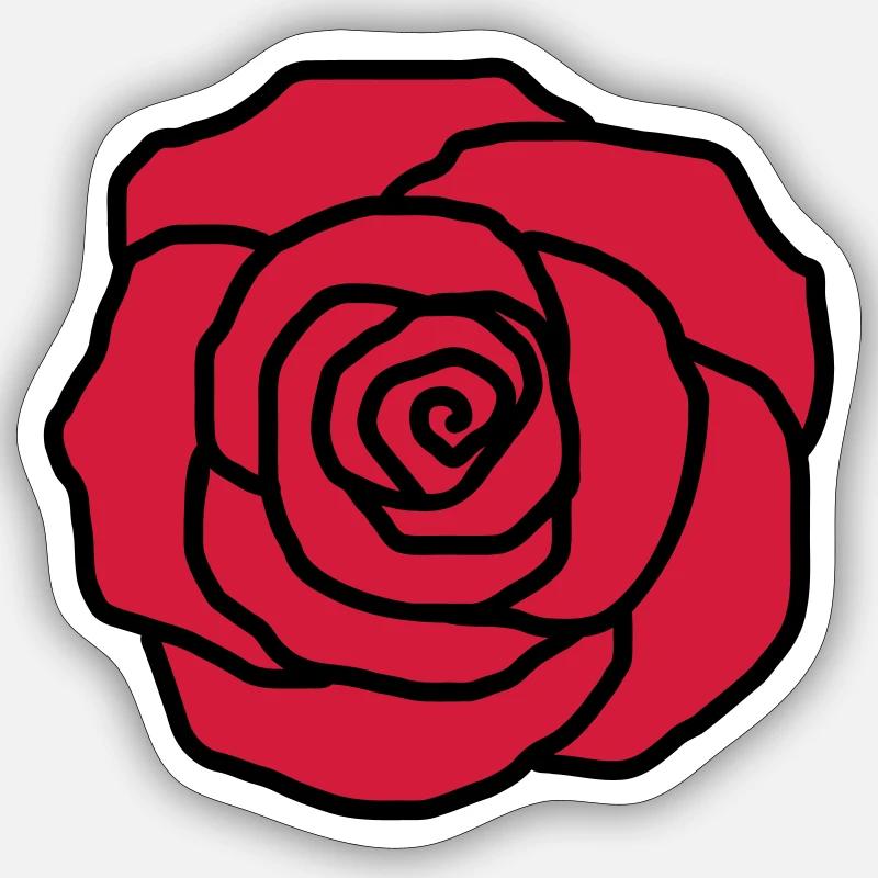 Rose Sticker size S (10 x 10 cm)