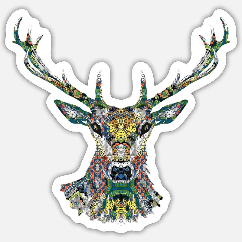 Hirsch - Sticker Größe S (10 x 10 cm) - Mattweiß