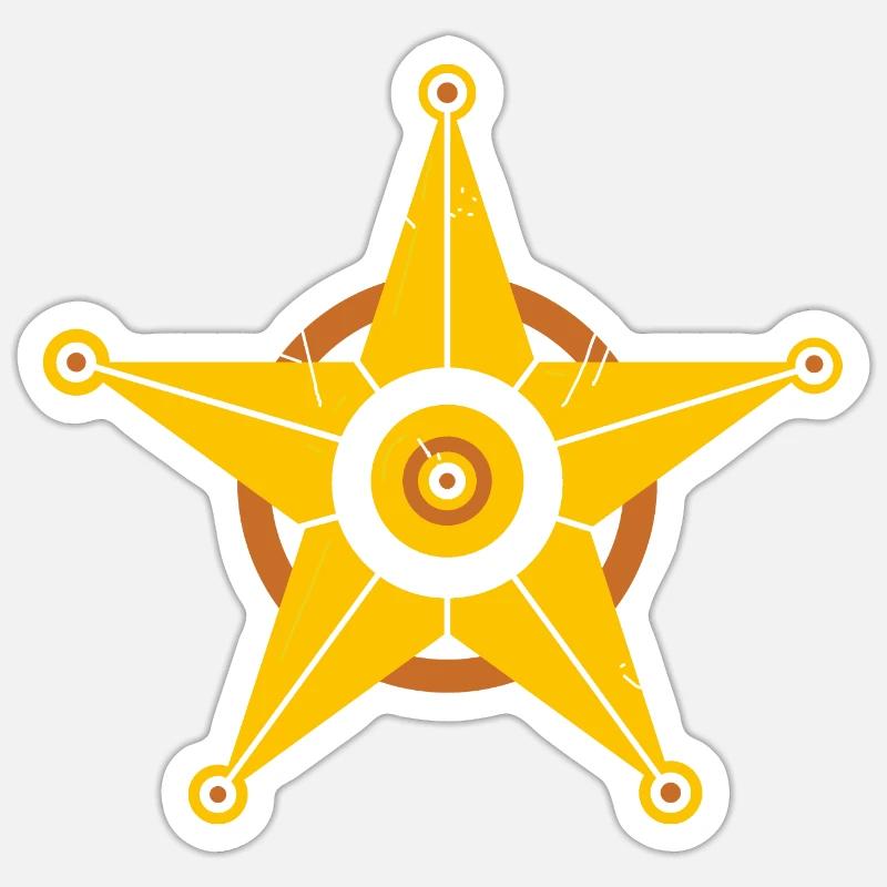 Sheriff Stern - Sticker Größe S (10 x 10 cm) - Mattweiß