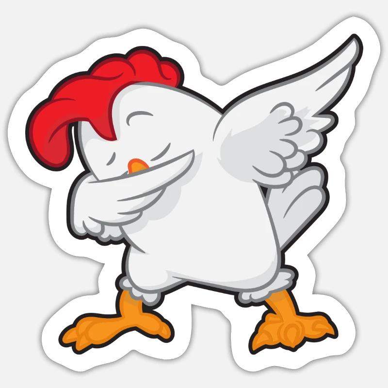 Dabbing Chicken - Dab Dancing Chicken - Chickens Sticker size S (10 x 10 cm)