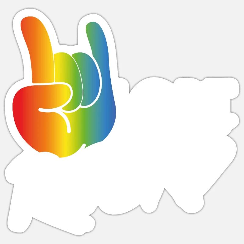 LGBT rock - Sticker taille S (10 x 10 cm) - blanc mat