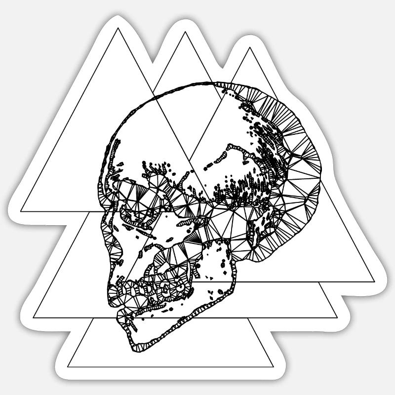 Idée de cadeau d'idée de crâne de conception de crâne - Sticker taille S (10 x 10 cm) - blanc mat