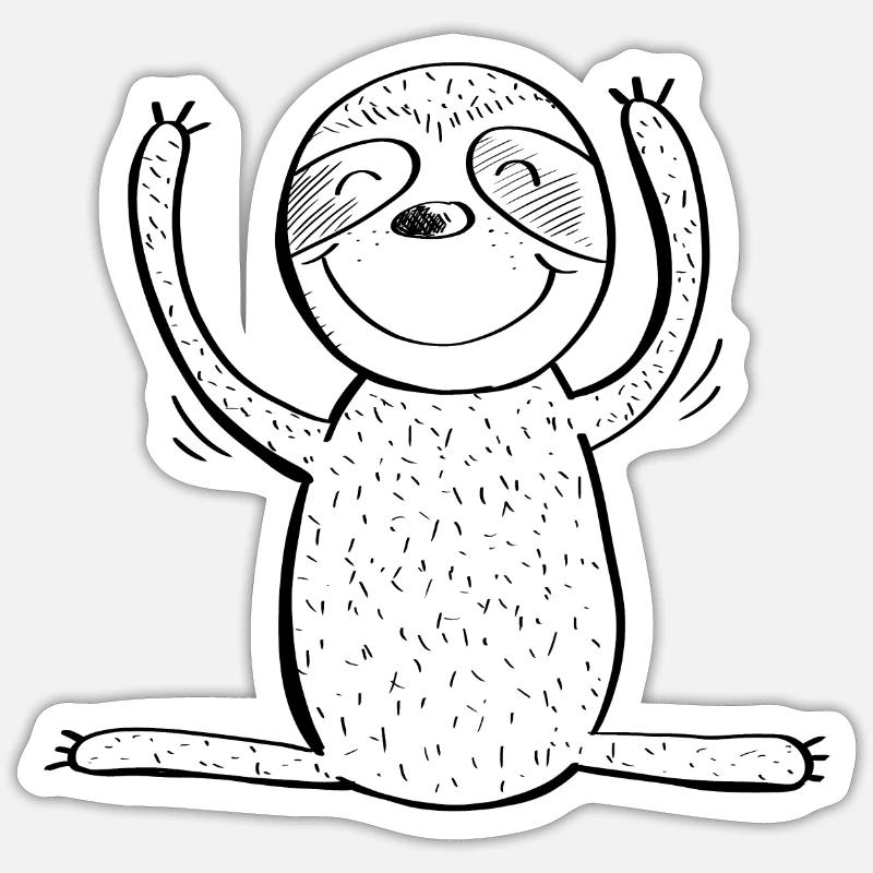 Happy Sloth - Comic - Animals Sticker size S (10 x 10 cm)