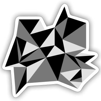 shape pattern triangles design origami cool paper 3c - Sticker size S (10 x 10 cm) - white matte - Front