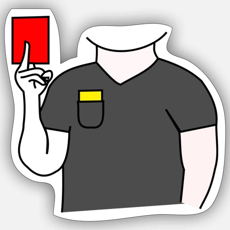 Referee soccer - Sticker size S (10 x 10 cm) - white matte
