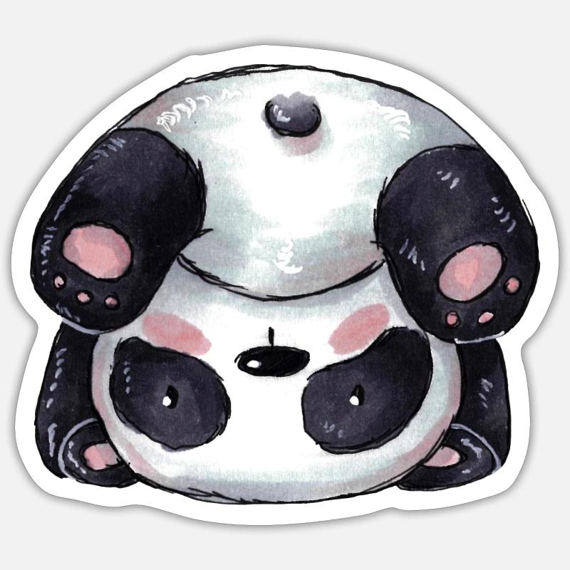 Sportlicher Comic Panda Sticker Größe S (10 x 10 cm)