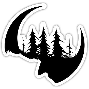 Dunkler Wald Gesicht und Sichel - Sticker Größe S (10 x 10 cm) - Mattweiß - Vorne