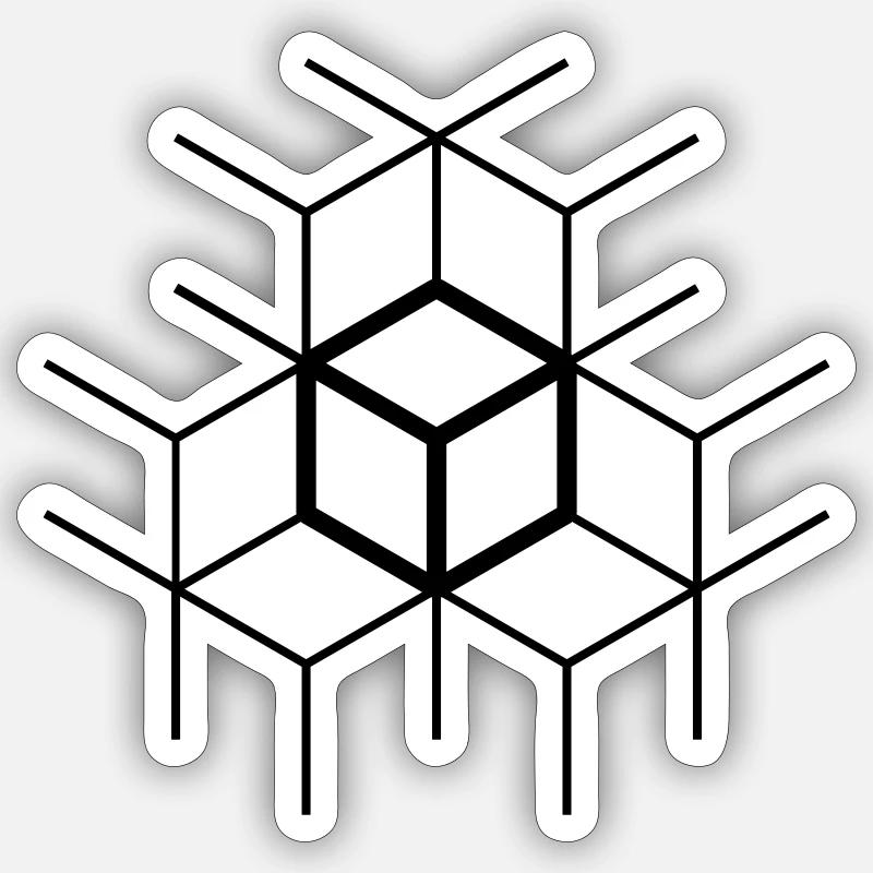 Simple cubes web Sticker size S (10 x 10 cm)