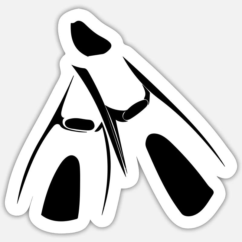 Flossen - Sticker Größe S (10 x 10 cm) - Mattweiß