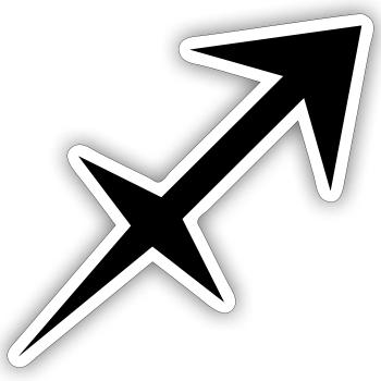 Sagittarius glyph Signs of the Zodiac symbol - Sticker size S (10 x 10 cm) - white matte - Front