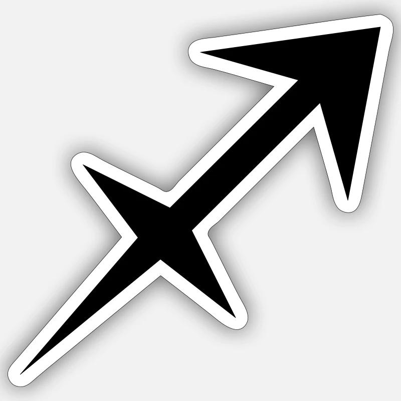 Glyphe Schütze Sternzeichen-Symbol - Sticker Größe S (10 x 10 cm) - Mattweiß