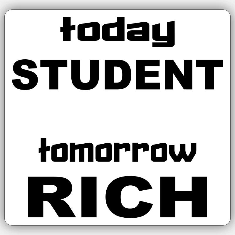 STUDENT - Sticker Größe S (10 x 10 cm) - Mattweiß
