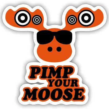 Pimp your Moose (Lustiger Musik Elch) - Sticker Größe S (10 x 10 cm) - Mattweiß - Vorne